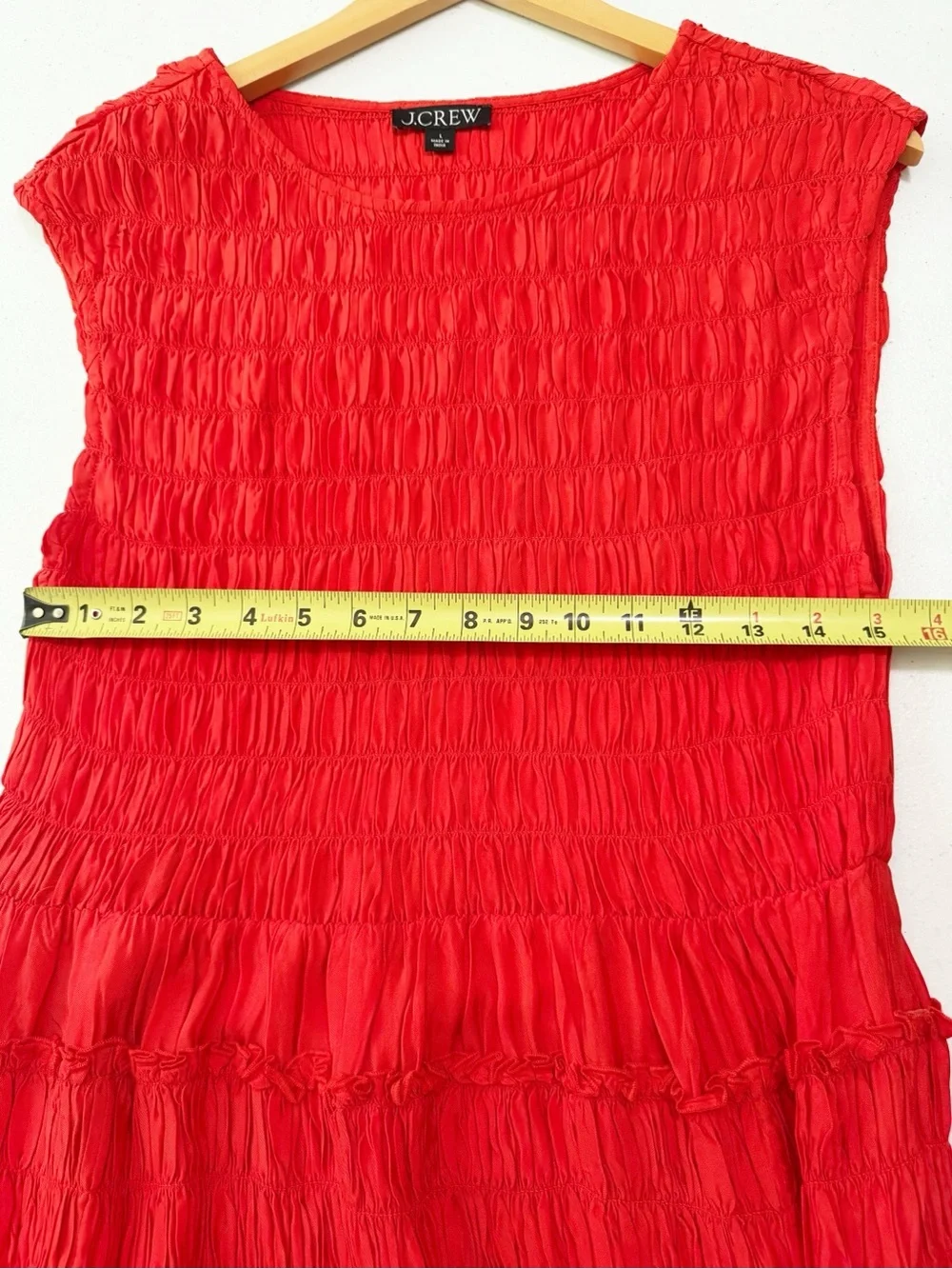 J. Crew Maude Dress Drapey Viscose Red Large